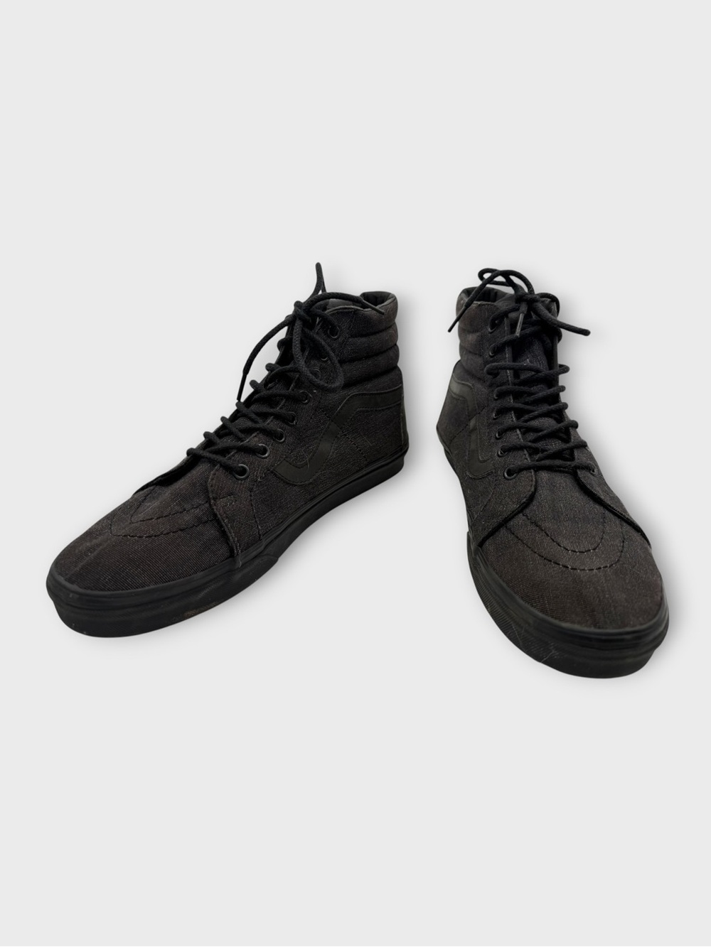 Vans Black SK8 High Reissue Denim Black Monochrome Skate Sneakers Mens 11 NICE! - Picture 3 of 6